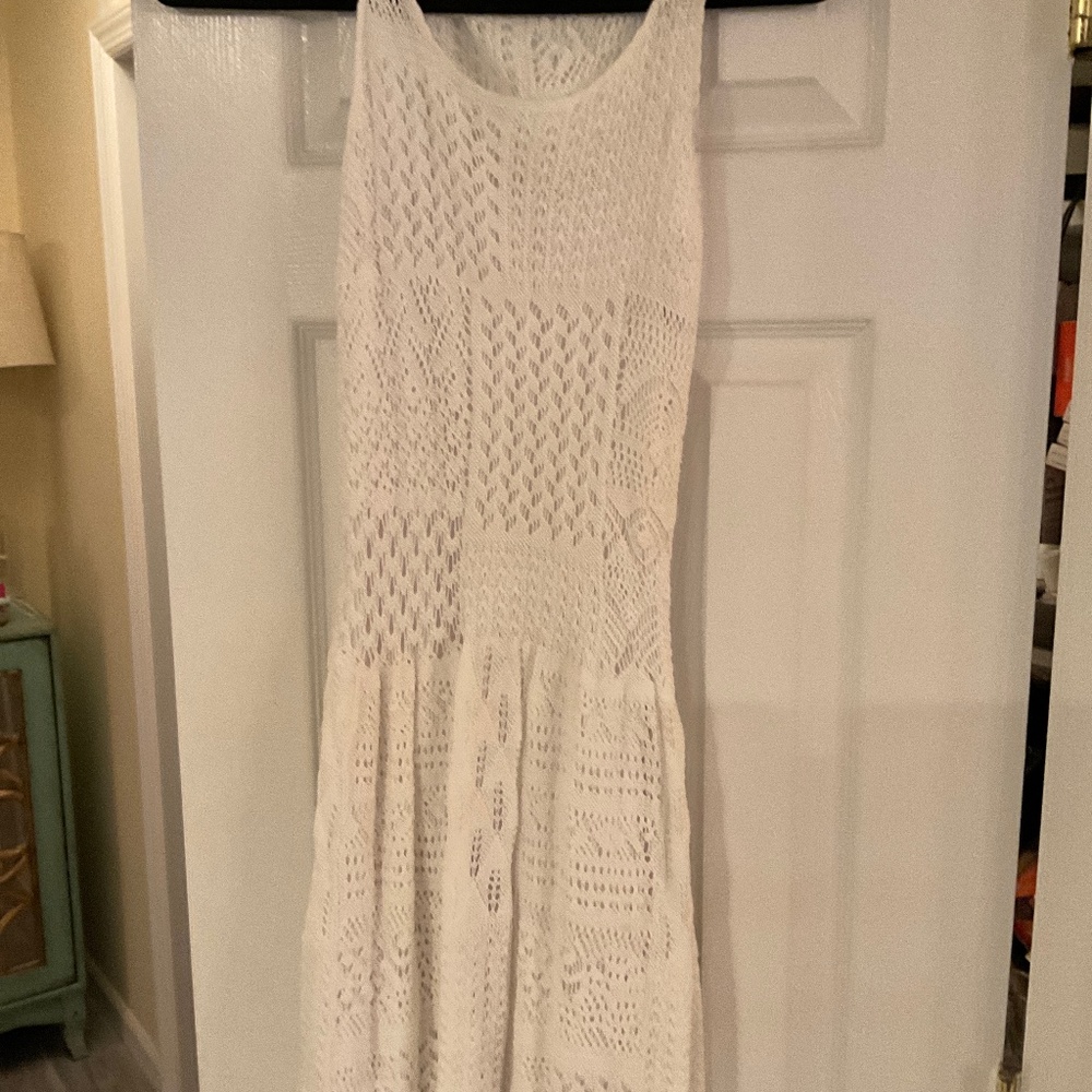 White knitted slip dress